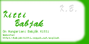 kitti babjak business card