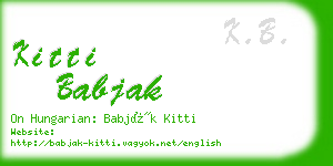 kitti babjak business card